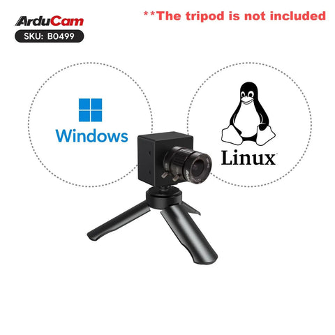 Dope USB 3.0 Global Shutter Camera Module With IMX296, 1.58MP shown with Windows and Linux compatibility icons