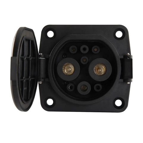 Built Different Ev Charging Adapter For Electric Cars Featuring Gbt Inlet Socket heavy duty connector with four contact pins.