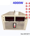 Heavy Duty 4000W Adjustable AC DC Switching Power Supply with dual display and customizable voltage settings for labs.