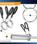 Olympic Bar Spring Clip For 2 Inch US Bars Heavy Duty Steel Clamp With Chrome Finish Secure Grip And Quick Release Ideal For Home Gym Weightlifting Racks Durable Performance showing dimensions and installation on bar