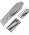 36 Hole Watchmakers Tap And Die Set Stainless Steel Micro Tool Kit on a steel board for watch repair and jewelry making