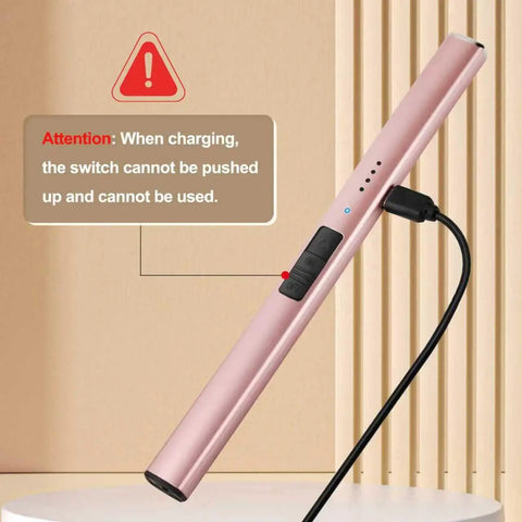 Chic Electric Candle Lighter Gift For Women, Perfect Stocking Stuffer And Holiday Present, shown charging with USB cable