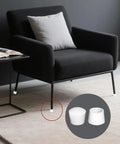 10 Pack White Round Rubber Chair Leg Caps 1/2 Inch Inner Diameter Vinyl End Covers on black chair legs