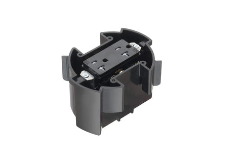 Recessed Round Floor Box With Power And Data In Antique Bronze, Low Profile In Floor Outlet Keeps Cords Hidden, Model FLBR5420, back box view