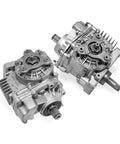 Rear Axle Transmission Transfer Case Assembly For VW Passat CC Tiguan 4 Motion And Audi Q3 Quattro With Beefed Up Reinforced Differential Housing And Upgraded Locking Function For High Horsepower Builds 0AU409053T Auto Parts, two silver units