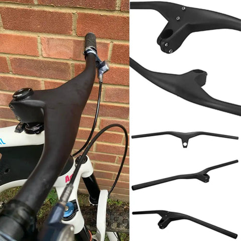 Carbon Mountain Bike Handlebar Built For Real Riders 760mm Wide 28.6mm Clamp 1 1/8 Inch Integrated UD Matte Finish T700 Carbon Fiber