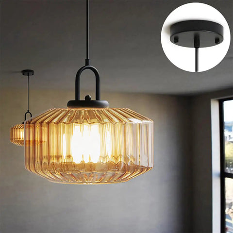 Amber Hand Blown Glass Globe Pendant Light In Black Finish Go To Modern Mid Century Style Ceiling Hanging Fixture