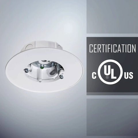 Outdoor Ceiling Fan And Luminaire Box White Round Weatherproof Electrical Box close-up view with certification