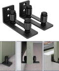 Sliding Barn Door Bottom Floor Guide Roller Set, Black, Quiet And Smooth Operation, Adjustable For Tight Fit, 2 Rollers Shown