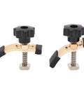 Ultra-Cool Compact T-Track Hold Down Clamps For 3018 Series CNC Router in black and gold, featuring adjustable clamps and robust springs.