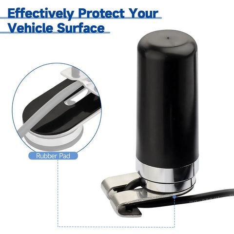 Dual Band Vehicle Ham Radio Antenna with Lip Mount, NMO Bracket, and Rubber Pad for VHF UHF 136-174 MHz and 400-470 MHz