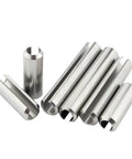 304 Stainless Steel Slotted Spring Pins Multipack, Cylindrical Dowel Roll Pins M1.5 To M12, 5 To 100 Mm Length, variety of sizes displayed