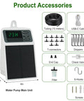 Product accessories for Solar Powered Automatic Drip Irrigation System Kit For 10 Potted Plants With DIY Auto Timing No Hassle Watering Anti Siphon Waterproof Digital Display 15 Day Run For Outdoor Indoor Balcony Patio Garden