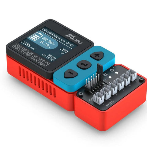 Six Port Battery Charging Hub With BT2.0 And PH2.0 Connectors For Rechargeable Iron Cells Up To 2.0A Output with display and connectors