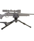 Beefed Up Ambidextrous Turret Rest with Adjustable Swivel, Detachable Magazine Rest, and Pistol Grip Attachment for Rifles in use