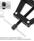 Close-up of Beefy Chain Breaker Tool For 100 To 200 Roller Chains with hexagonal head on spindle and flange for secure operation.