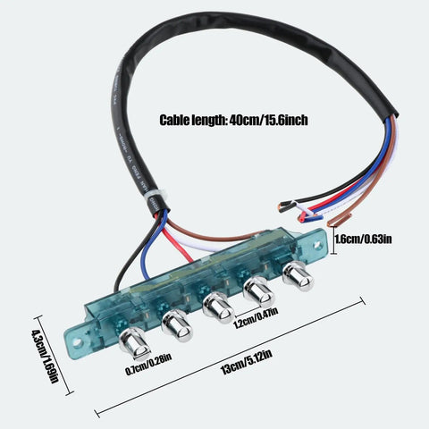 Five Button Range Hood Push Button Switch Replacement Panel DIY Friendly for Kitchen Appliances, cable length 40cm