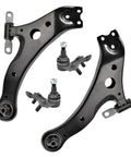 Two Front Lower Control Arms With Ball Joint And Bushing Assembly Direct Fit Replacement Kit For 2001-2009 Lexus ES300 ES330 RX330 RX350 RX400h Toyota Camry Highlander Solara Includes K620333 And K620334 with visible ball joints and bushings on a white background
