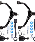 Six Piece Suspension Kit With Ball Joints Sway Bar End Links And Control Arms For Dodge Nitro And Jeep Liberty Durable Heavy Duty Auto Parts Set For Front And Rear Suspension Upgrade, black steel parts