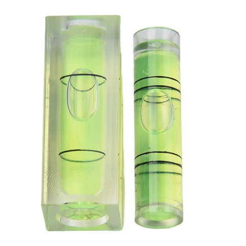 2pcs for mini for spirit Level Set Horizontal Bubble Vial For Picture Hanging Wall Art Calibration Rectangular And Cylinder Shape Plastic Green Liquid.