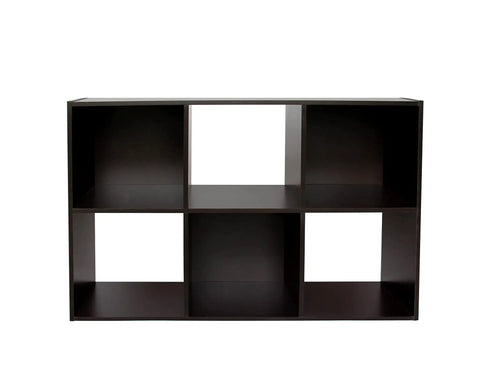 Six Cube Storage Organizer Featuring Hella Sturdy Heavy Duty Particleboard Shelves For Living Room Bedroom And Study Quick Setup Bookcase Rack In Rich Dark Brown To Level Up Your Vibe