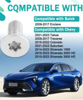 8Pcs Stainless Steel Brake Rotor Screws Kit M8x20x1.25mm Replacement Hardware, compatible vehicles listed beside a car