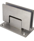 Heavy Duty Stainless Steel Shower Door Hinges with 90 Degree Auto Close for Frameless Glass Doors 8mm to 12mm close-up view