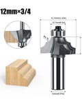 Heavy Duty 1/4 Inch And 1/2 Inch Edge Moulding Router Bit For Pro Handrail Tenon Cutter with sharp carbide blades on wood.