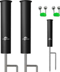 Two Or Four Pack Upgraded Aluminum Fishing Rod Holder For Ground And Bank Fishing, with alarm bells and zinc plated spikes