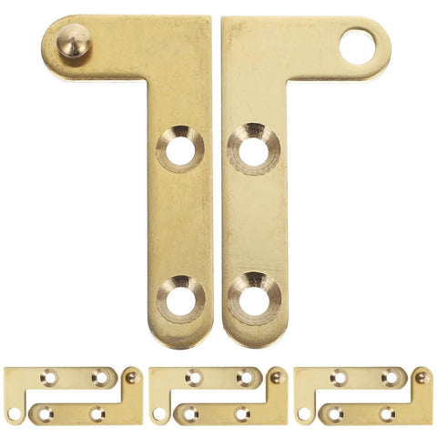 360 Degree Rotating Pivot Hinge Set For Concealed And Secret Doors Seamless Swivel Frame Hardware For Cabinets Windows French Doors With No Sweat Setup And Smooth Glide Action in gold finish with different pivot hinges.