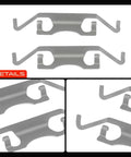 A Premium Rear Disc Brake Hardware Kit For Jeep Grand Cherokee Dodge Durango And Mercedes Benz E Class Ensures Smooth Stops And Reliable Performance With Durable Parts Built To Last. silver steel rear brake clips set