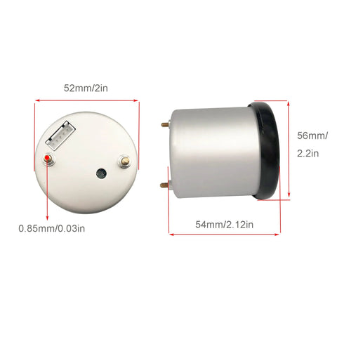 CYONRUAN 52mm oil pressure gauge with 1/8 NPT sensor, digital LED, 0–140 PSI, includes mounting cup and 7 color options