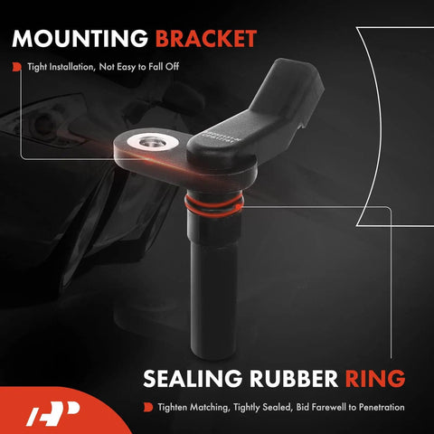 Drop In Crankshaft Position Sensor Fits Ford Lincoln Mercury Cars And Vans Direct Fit Replacement With Easy Install For Crown Victoria E Series And Econoline Vans black sensor with mounting bracket and sealing rubber ring