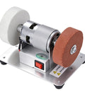 Powerful Mini Bench Grinder With 100W Brushless Motor Delivers Lightning Fast Six Thousand RPM Grinding Action for precision smoothing.