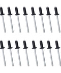 100 Pack Aluminum Blind Rivets 1/8 Inch by 5/16 Inch Pop Rivets Black Finish 3.2 x 8 mm Grip Range 2-4 mm arranged in rows