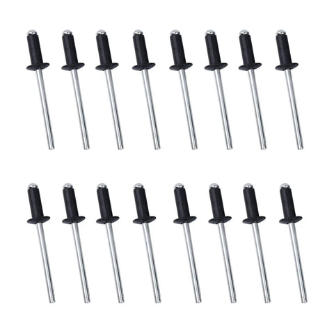 100 Pack Aluminum Blind Rivets 1/8 Inch by 5/16 Inch Pop Rivets Black Finish 3.2 x 8 mm Grip Range 2-4 mm arranged in rows