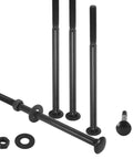 AiVeUao 50-set carriage bolt kit, front view: 3/8 x 6 in galvanized bolts with washers and nuts