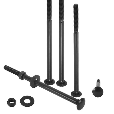 AiVeUao 50-set carriage bolt kit, front view: 3/8 x 6 in galvanized bolts with washers and nuts