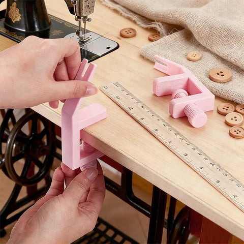 Person using 2 Pack Pink Zipper Jig Tool For Zipper Pulls Plastic Zip Slider Installing Tool Adjustable Handy Zip Fastener Jig