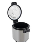 Psufurv Electric Rice Warmer With Non Stick Inner Pot And Spoon Keep Warm Function Auto Cooker For Perfect Fluffy Grains Easy Clean Home Kitchen Appliance, open lid view.