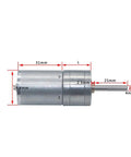 Rock Solid Dc Geared Motor Handling Heavy Lifting With Ease While Delivering Steady Torque shown with dimensions 31mm length, 24.4mm diameter.