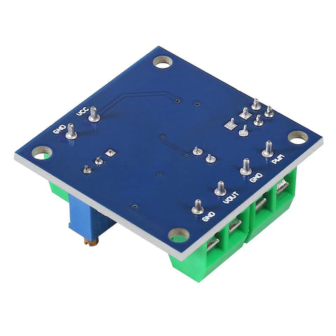 Bottom view of Plug And Play PWM To 0 To 10V Voltage Converter Module For PLC Interfaces 15 To 30V DC Supply Converts 0 To 100 Percent PWM At 3.3V To Analog 0 To 10V Output Ideal For Industrial Control Signal Interface Switching 100Hz To 3kHz