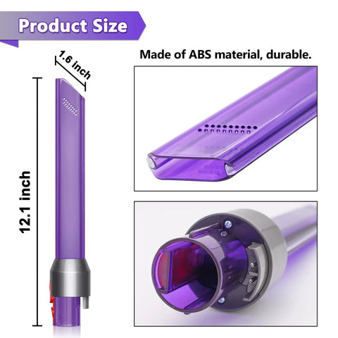 Crevice Tool With LED Lights Quick Release Nozzle For Dyson V7 V8 V10 V11 V15 Cordless Vacuum Cleaners dimensions and details