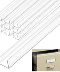 Clear U Channel Edge Guards For Kitchen Cabinets 3/4 Inch Thick Vinyl Strips 36 Inches Long 6 Pack stacked on a white background.