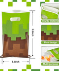 Pixel Game Themed Party Favor Bags Pack Of 30 With Handles Colorful Video Game Style Goodie Bags For Birthday Parties Treats Candy Cookies Classroom Celebrations showing dimensions and design features.