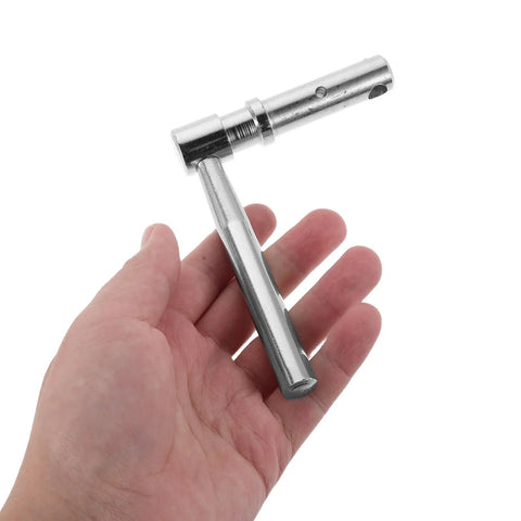 Beefy CNC Precision Boiler Door Handle Replacement Hardware For Fireplace Doors And Stove Handles Universal Stove Door Knob Replacement Parts Durable Metal Pull Grip Easy Install Safe And Reliable Fits Coal Stoves And More, silver metal handle in hand