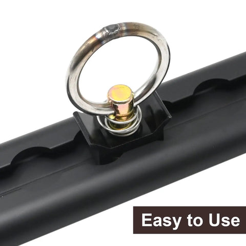 12 Pack L Track Tie Down O Rings Kit 1.5 Inch Stainless Ring 4000 Lbs Capacity attached to black L track rail