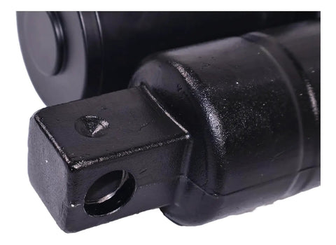 Close-up of Built To Last Heavy Duty 12V Hydraulic Linear Actuator 5 8 inch mounting hole for Kyb construction equipment.