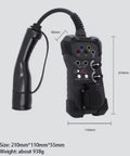 EVSE Charger Tester For Electric Vehicle Charging Stations Plug And Play Simulation Adapter with display and handle.