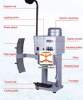 Heavy Duty Automatic Wire Crimping Machine With High Speed Terminal Press And Swappable Vertical Or Horizontal Molds labeled parts and features.